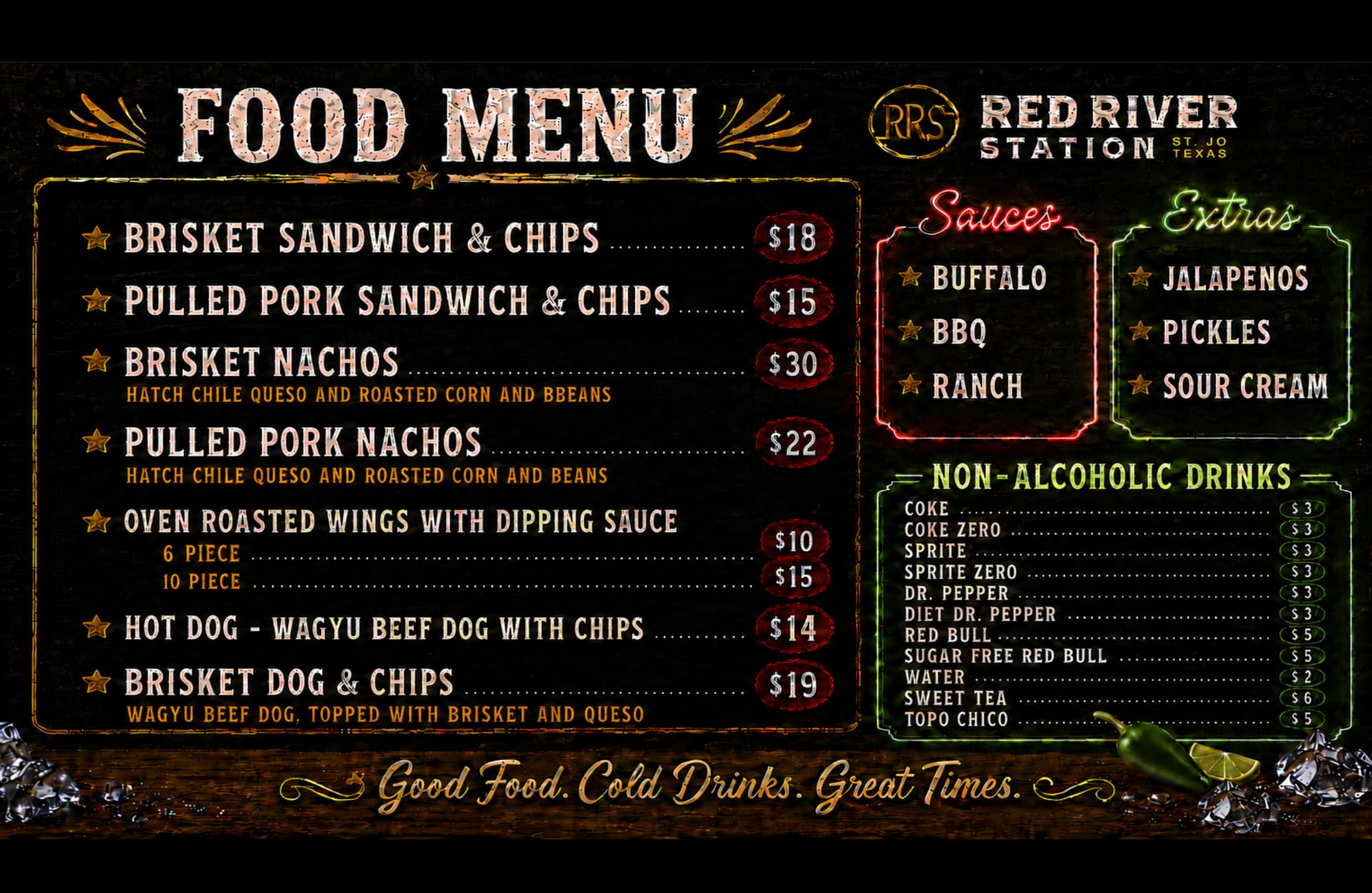 Red River Station food menu