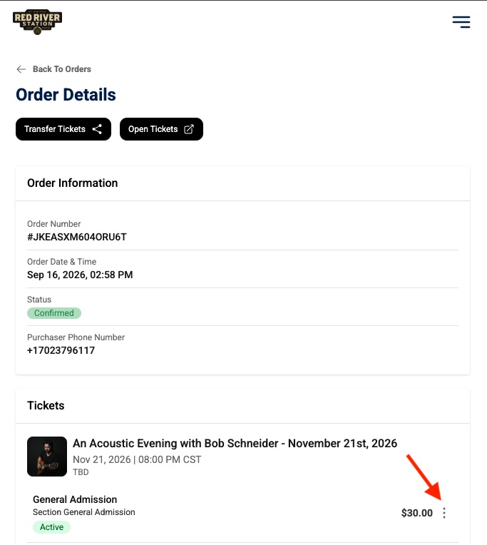 Order Details — your 3 main options